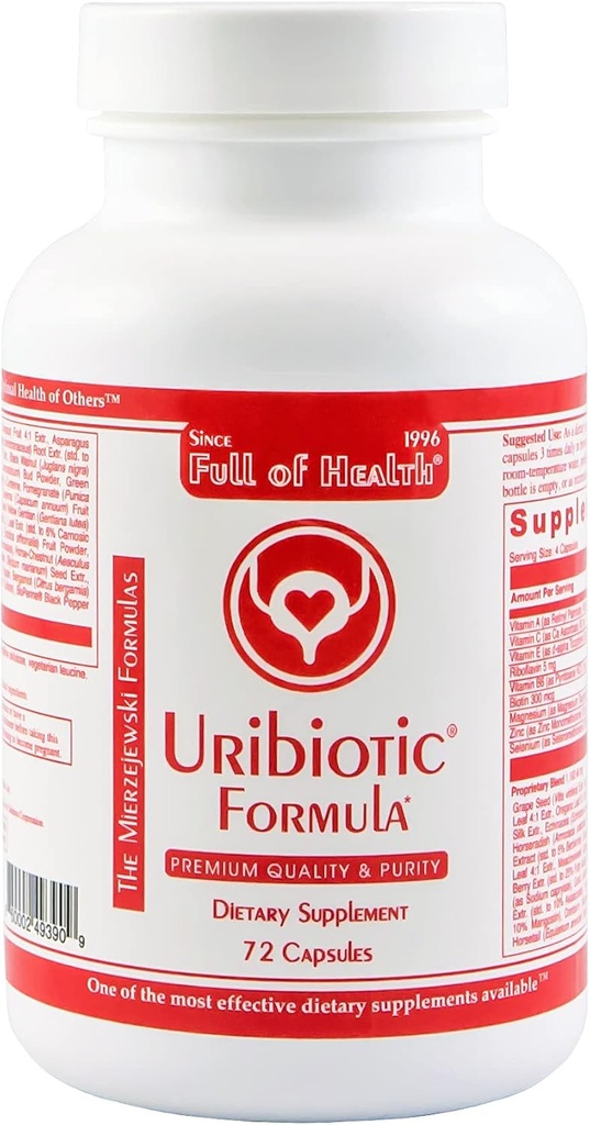 Uribiotic Formula [72 Capsules] Since 2003 – Urinary Bladder, Prostate & Kidney Health의 고급 지원 | 규정식 보충교재 | 60 품질 성분