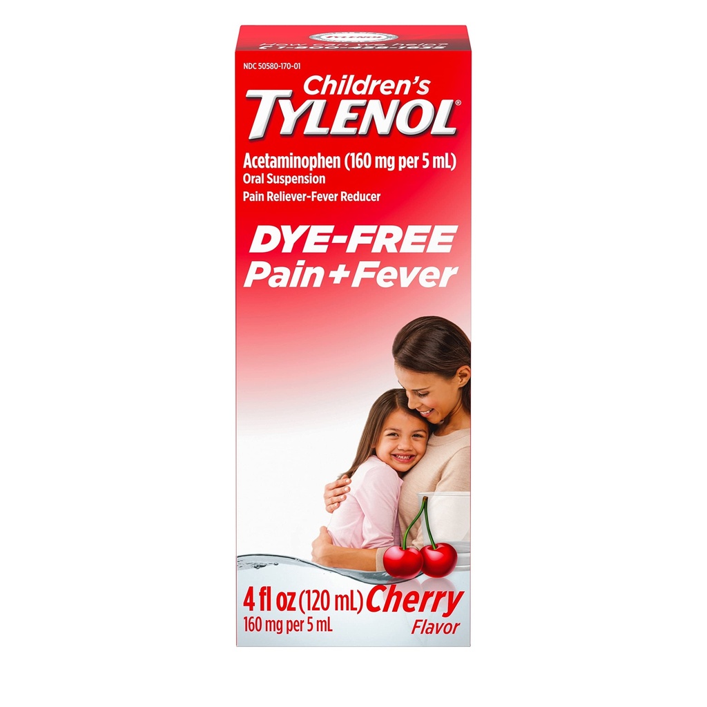 아이들의 Tylenol 액체 구두 중단 고통 Reliever & Acetaminophen, Aspirin, Ibuprofen, 높은 Fructose 옥수수 Syrup & 염료 자유로운, 버찌, 4 Fl. Oz를 가진 Fever 흡진기