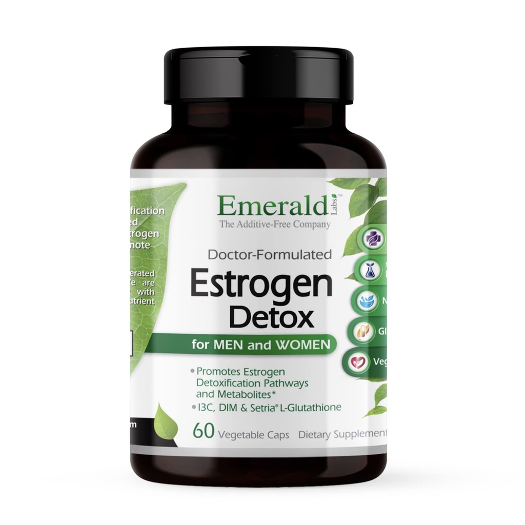 EMERALD LABS 에스트로겐 Detox - 여성 및 남성을위한 호르몬 균형을 지원 * - I3C, DIM 및 Setria L-Glutathione - Vegan, 글루텐 - 무료 60 야채 캡슐 (30 일 공급)