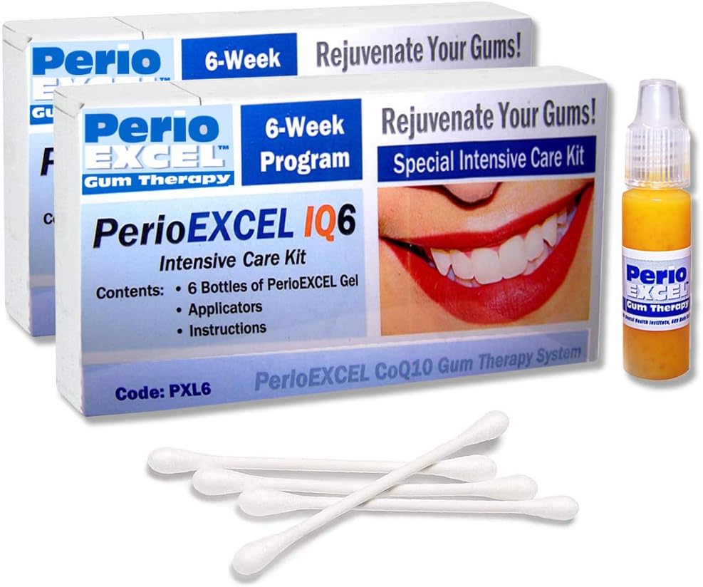 SDC - PerioEXCEL IQ6 듀오팩 인텐시브 케어 12-주 Gum 치료 키트 CoQ10 껌 젤