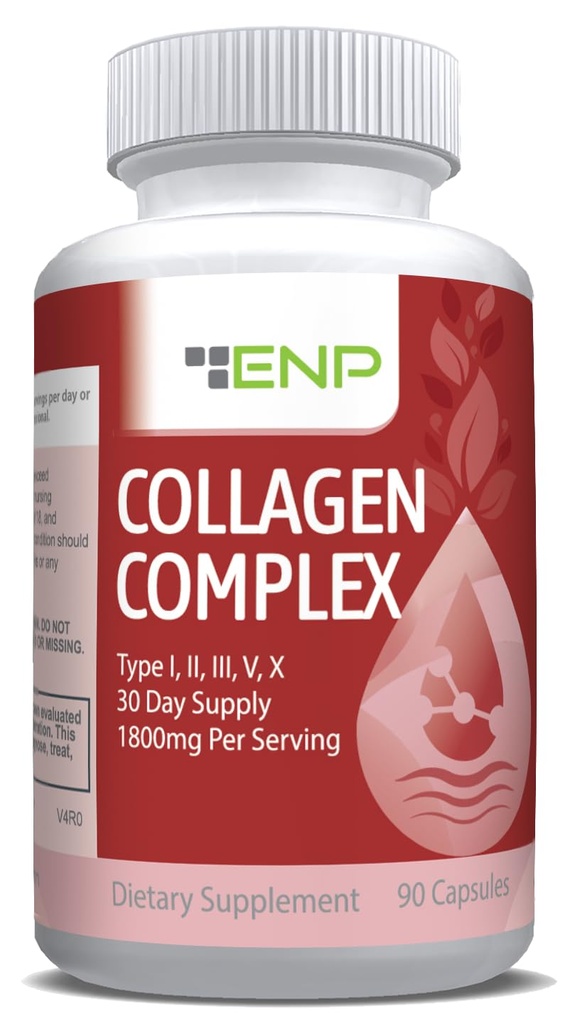 ENP Collagen Complex, 유형 I, II, III, V 및 X는 비 채식 소스, 합동 안락, 융통성 및 뼈 힘, 90ct, 30 일 공급에서 토론했습니다
