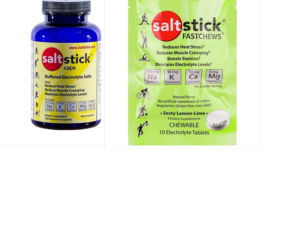 Saltstick Electrolyte 캡슐 (100 캡슐) Incl. Comp. FastChews 시험 팩