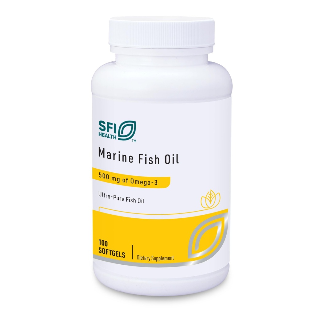 Klaire Labs SFI 건강 해병 물고기 기름 - 매우 순수한 300 밀리그램 EPA & 200 밀리그램 DHA 오메가 3 Fishy 맛, 콜레스테롤 자유로운 & 글루텐 자유로운 (100 Softgels)를 가진 Unflavored 물고기 기름