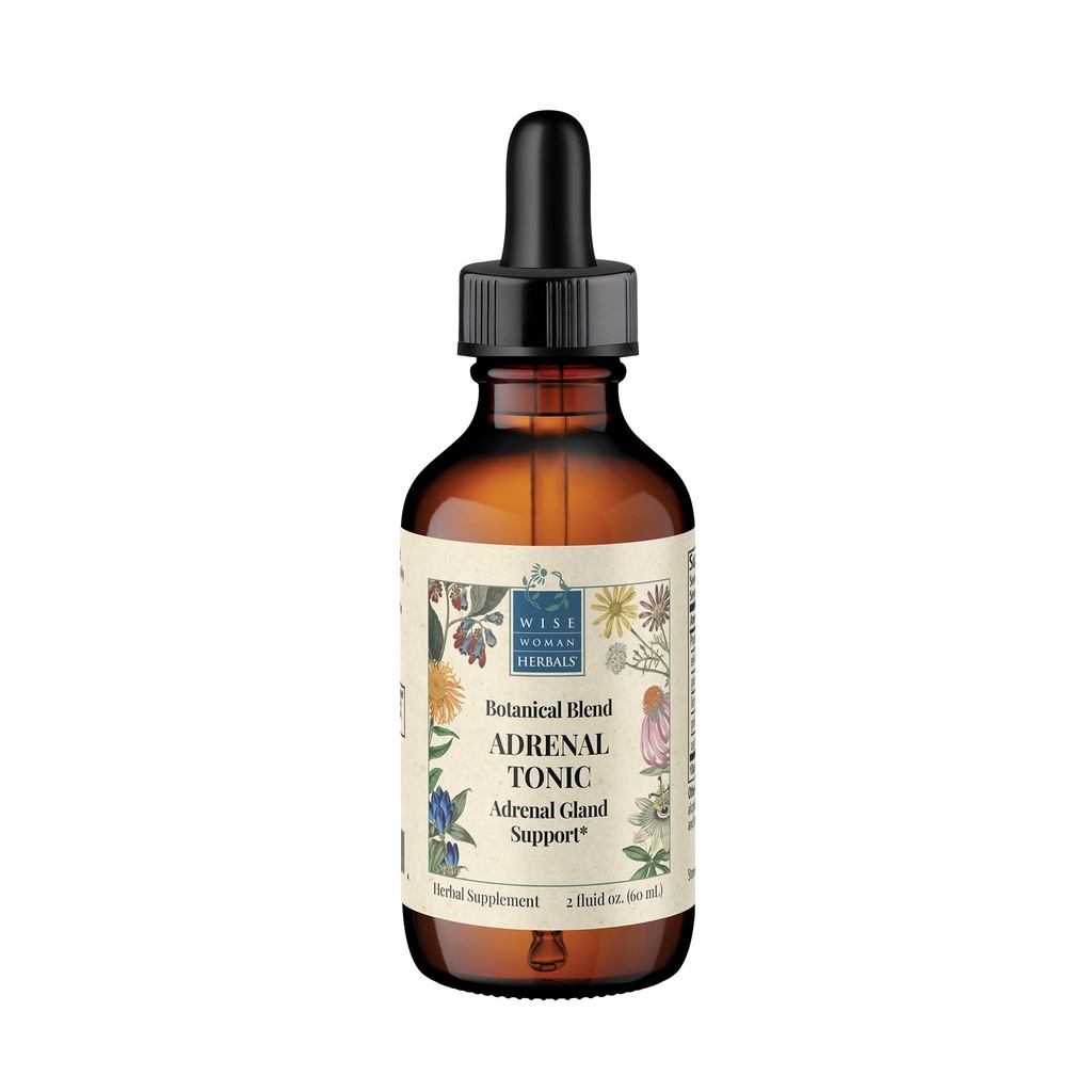 Wise Woman Herbals Adrenal Tonic Liquid Extract, Eleuthero, Ashwagandha & Licorice, 건강한 Adrenal 기능, 에너지, 체력, 스트레스 및 초점, 비 GMO, 2 Fl Oz와 초본 Adaptogen 혼합