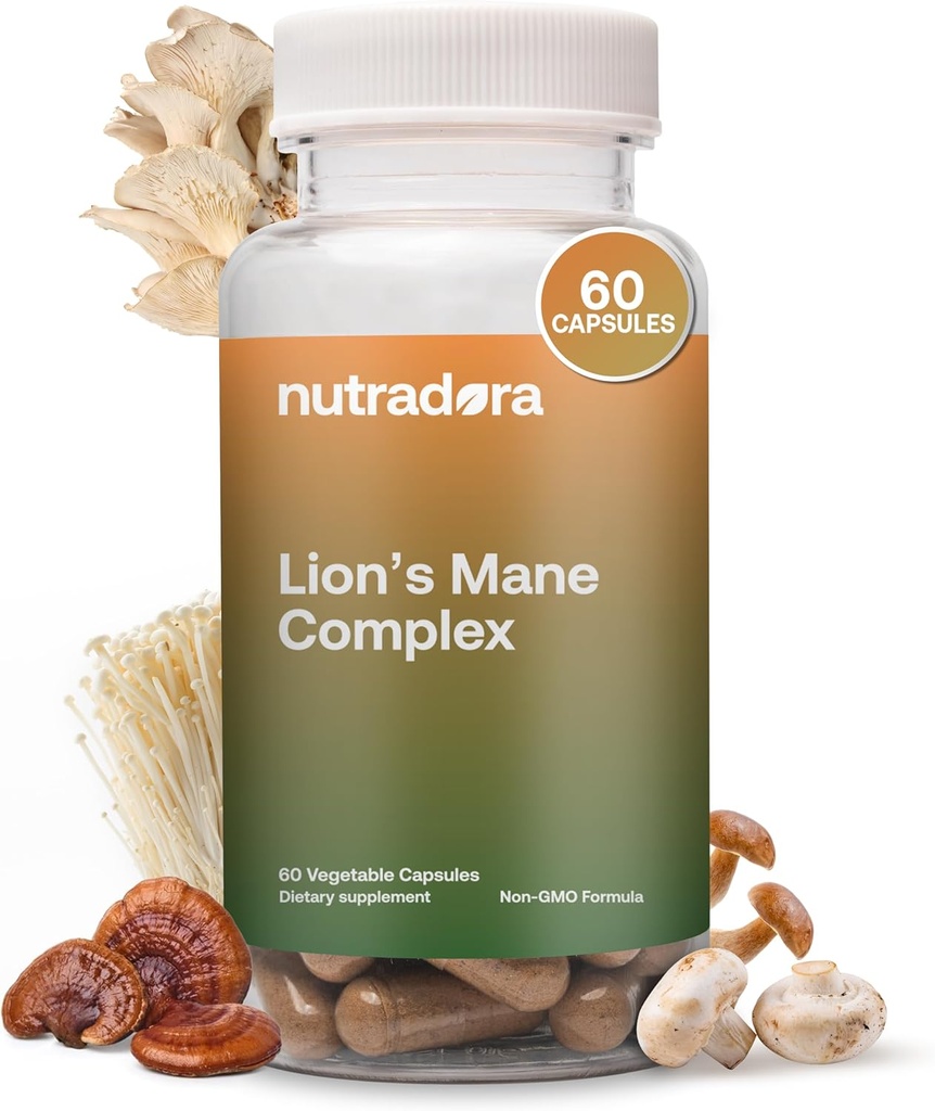 리시 추출물을 가진 Lions Mane 보충교재 캡슐 – Chaga, Shiitake, & Mental Clarity, 기억, & Immune 지원을 위한 Maitake를 가진 2000mg 사자 Mane 버섯 힘, 미국에서 성장하십시오