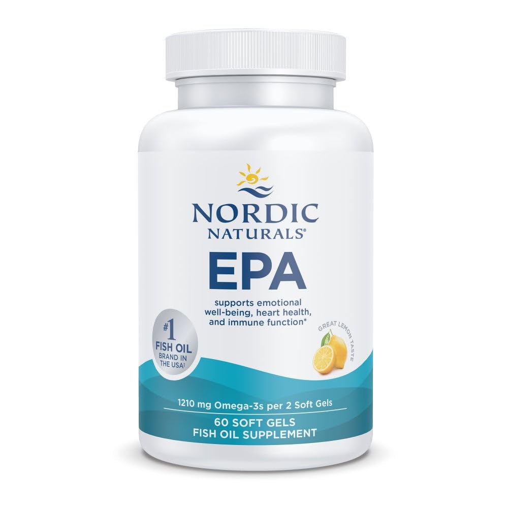 북유럽 자연 EPA Xtra, 레몬 - 60 소프트 젤 - 1640 mg 오메가-3 - 긍정적 인 무드, 심장 건강 및 건강한 면역성을 위한 고강도 EPA 공식 - Non-GMO - 30 서빙