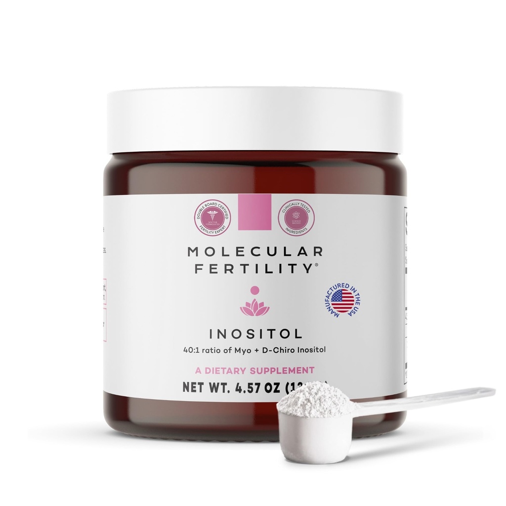 Myo-Inositol & D-Chiro Inositol 분말 - 여성 및 남성을위한 비료 보충 - 40 : 1 비율, 호르몬 균형, 재생산 지원, 포도당 대사 - Unflavored - 30 일 공급