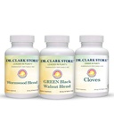 Clark Store Intestine Support & Cleanse Kit - Freeze-Dried Green Black Walnut Hulls, Wormwood 및 Cloves-Help는 최적의 Intestinal 기능을 유지합니다. 채식 캡슐