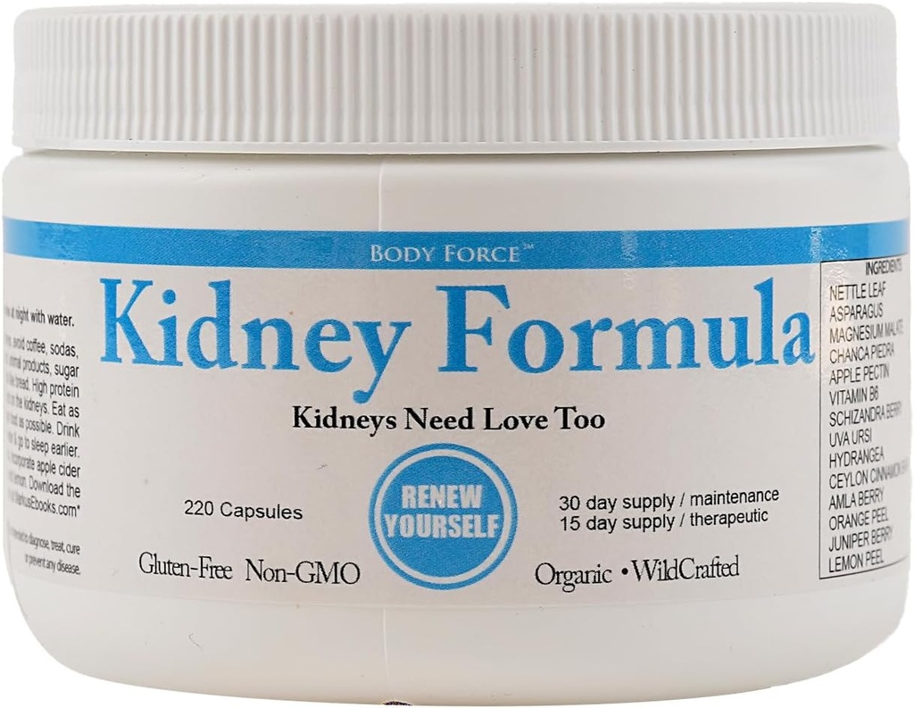 Kidney Formula Capsules with Nettle Leaf, Asparagus, Chanca Piedra, Magnesium Malate - Kidney Health, Boosts Energy Levels를 강화하고 머리와 손톱을 개선하고 건강한 유린을 촉진합니다.