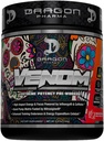 DRAGON PHARMA Venom Extreme Potency Pre-Workout, Laser Sharp Focus + Energy, Intense Performance, 향상된 Vasodilation 및 Endurance (40 서빙, Mangonada)에 대한 입증 된 성분