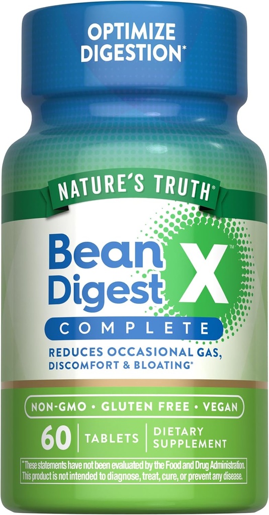 Nature's Truth Digestive Enzymes | 60 알약 | 콩 다이제스트 | Vegan, Non-GMO & 글루텐 무료 보충