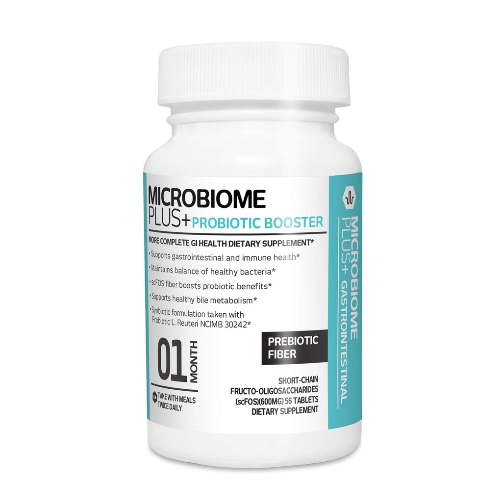 Microbiome Plus Prebiotics scFOS Prebiotic Fiber, Boosts Probiotic Benifits, GI Digestive Supplements, 알레르기 안전 및 Gluten-Free for Men and Women (1 개월 공급) (1)