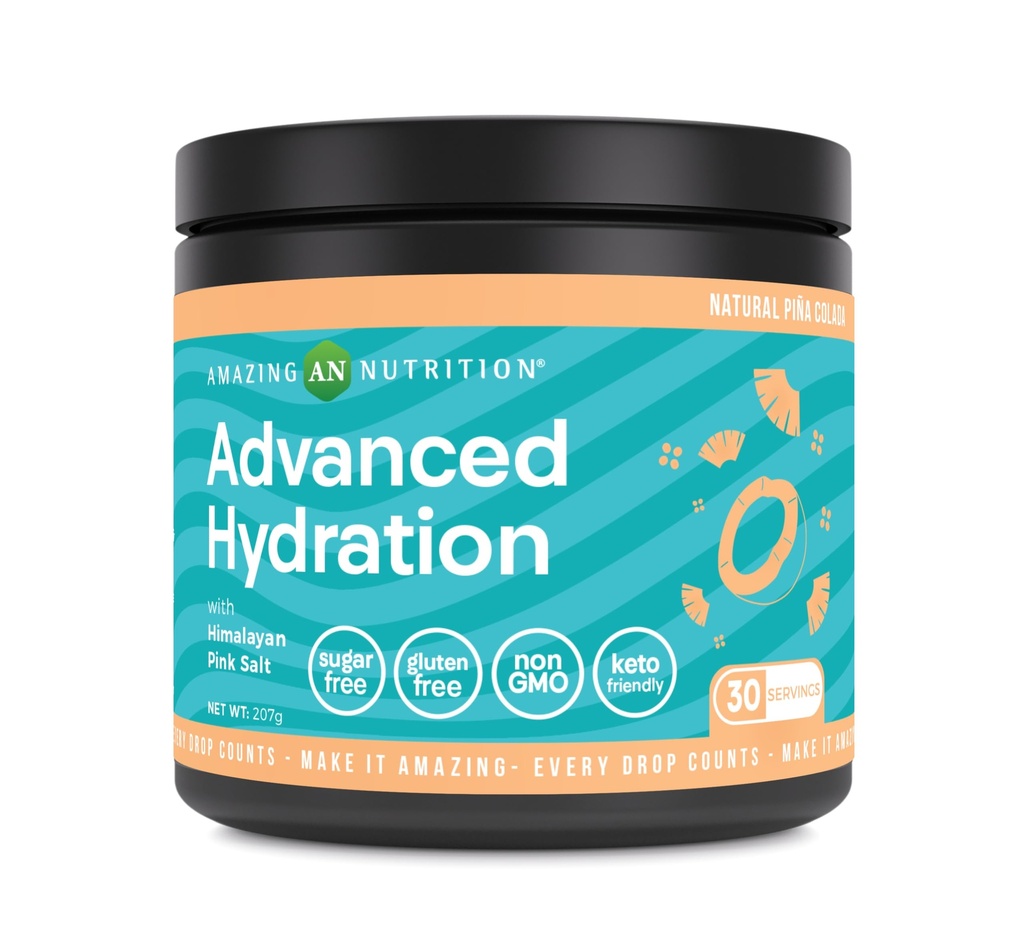 놀랄만한 영양 Advanced Hydration, Electrolyte Powder 30 서빙| 필수 미네랄으로 포장 | 설탕없는 | Keto Friendly | Non-GMO | Gluten-Free (Natural Pina Colada)