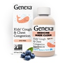 Genexa Kids’ Clean Cough & Chest Congestion Medicine, 염료 무료, 0% 인공 첨가물, 어린이 4-11, Cough Suppressant & Expectorant, 유기 블루 베리 맛, 4 fl oz에 대 한 멀티 스핀텀 기침 시럽