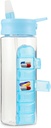 MARS WELLNESS 24 Ounce Water Bottle with Slideout Pill Box, 일일 주최자 - 7 일 의학 홀더, 쉬운 슬라이드 알약 컨테이너, Hydration 용 팝업 밀짚