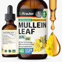 BIO KRAUTER Mullein Leaf Extract for Lungs 2 Fl. Oz - 28 공급 일 - Lung Cleanse & Detox 용 Pure Mullein Drops - Vegan Respiratory Supplements - Non-GMO, 설탕 및 알코올 없음
