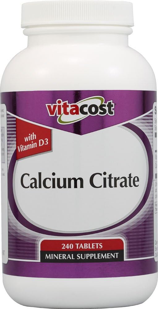 비타민 D3-1000 mg을 가진 Vitacost 칼슘 구연산염 - 240의 정제