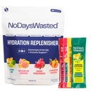 일 낭비되는 Hydration Replenisher 전해질 보충 지팡이 소포| 근본적인 급속한 Hydration & 비타민 | 나트륨, 칼륨, 마그네슘, 비타민 B, C, D의 아연 | 4개의 풍미 다양성 팩