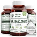 Natural Nutra No Flush Niacin, 비타민 B3 보충, 도움은 심장 혈관 건강을 개량합니다, 도움은 피부 짜임새를 개량하고, 더 나은 뇌 기능을 승진시킵니다, 도움은 에너지 레벨 525 mg, 100개의 캡슐을 밀어줍니다