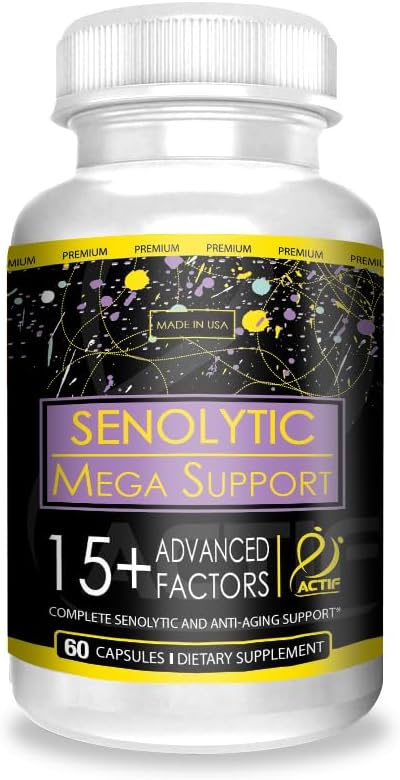 ACTIF Senolytic 지원 15 + 고급 요인 – 비 GMO, 빠른 행동, 미국에서 만든 60 조사