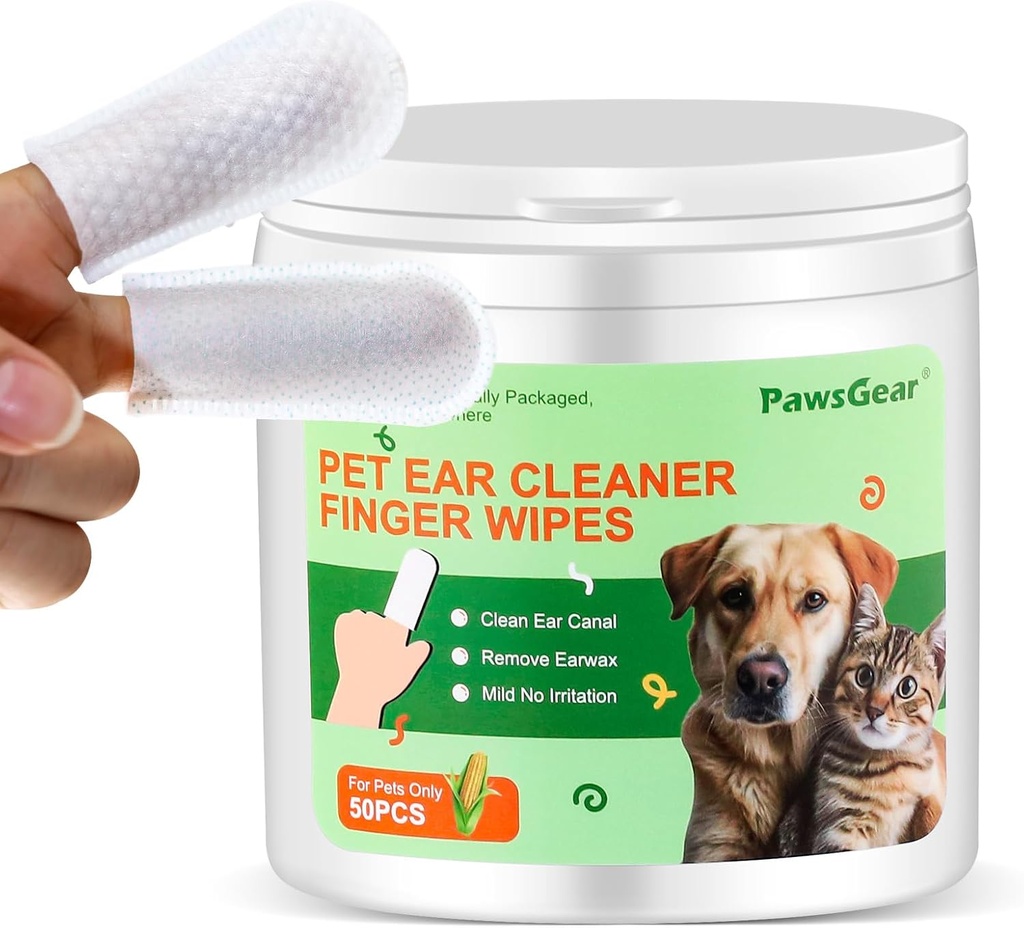 개와 고양이 귀 닦음 - Gentle Cleaning, Eliminating Unpleasant Smells, 식물 추출물에서 만든, 50 Wipes