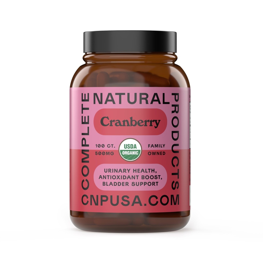 유기농 크랜베리 캡슐 500mg | 플랜트 기반, 비건, 필러 없음 | Urinary Tract & Bladder Health | 유기농 크랜베리 파우더 보충