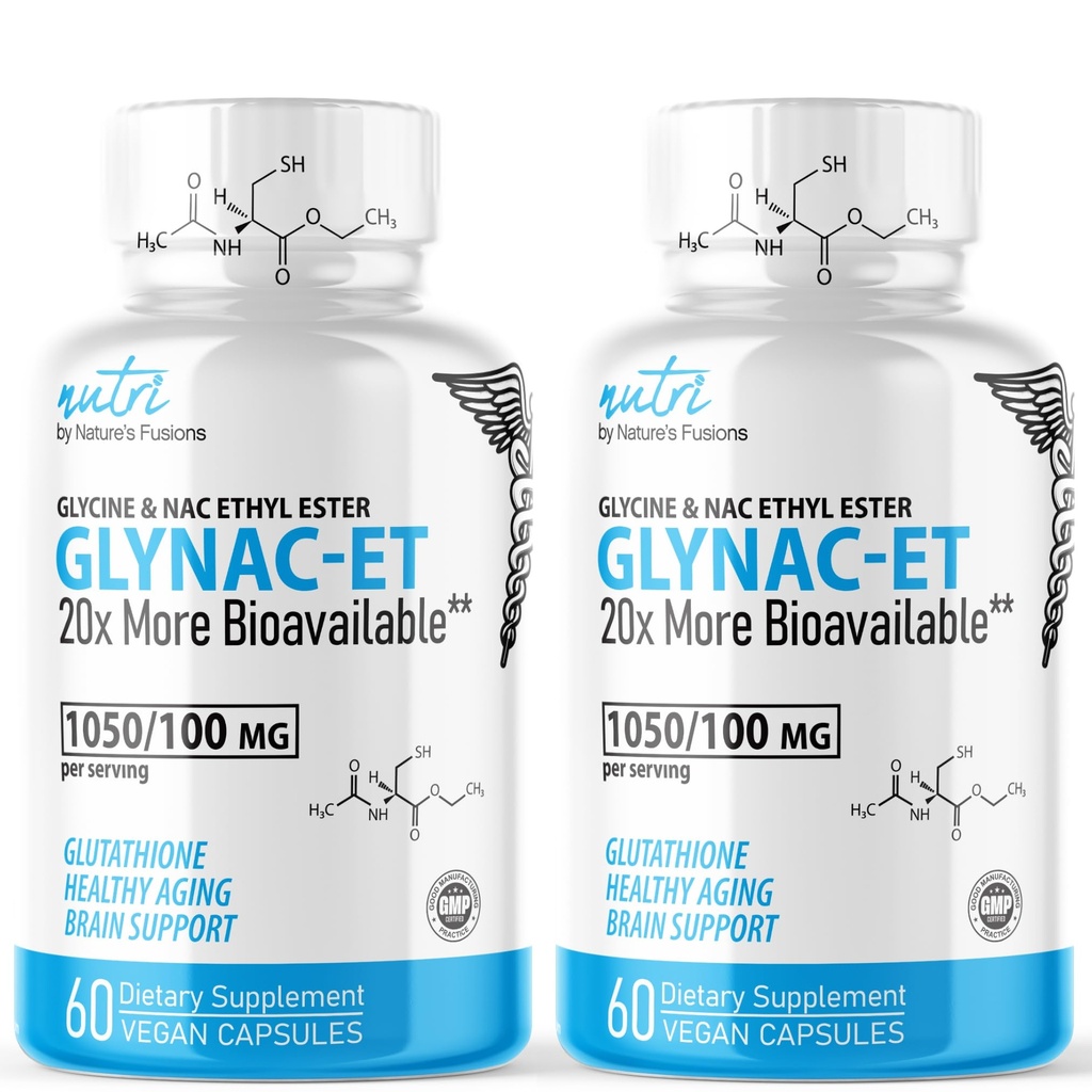 Nature's Fusions GlyNAC-ET NAC 보충교재 N-Acetyl Cysteine 에틸 에스테르 - 20x 더 Bioavailable - 글리신 & N-acetylcysteine 에틸 에스테르 노화 방지 보충교재, 2-120 조사의 부스트 글루타티온 팩