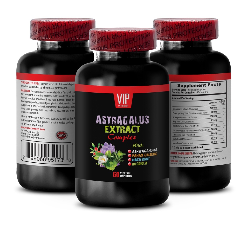 astragalus complex - Ashwagandha, Panax ginseng, Astragalus, Maca와 ASTRAGALUS EXTRACT COMPLEX - 거룩한 basil 캡슐, astragalus 면역 지원, astragalus 추출물 캡슐 1 병 60 캡슐