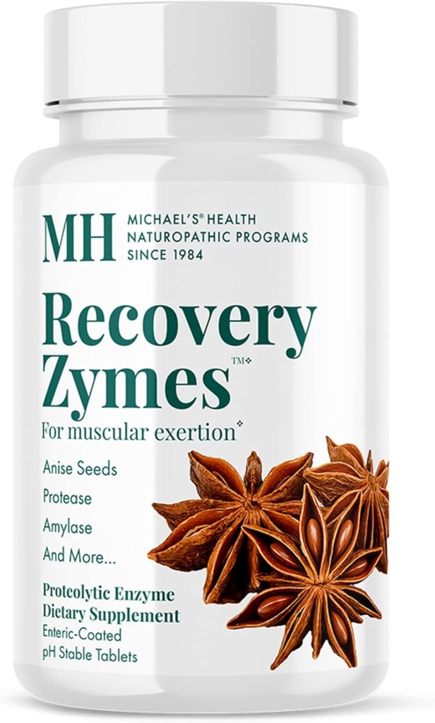 MICHAEL의 건강 Naturopathic 프로그램 회복 Zymes - 180 Enteric 입히는 PH 안정되어 있는 정제 - Proteolytic 효소 보충교재 - 지원 자연적인 Inflammatory 응답 - 30의 서빙
