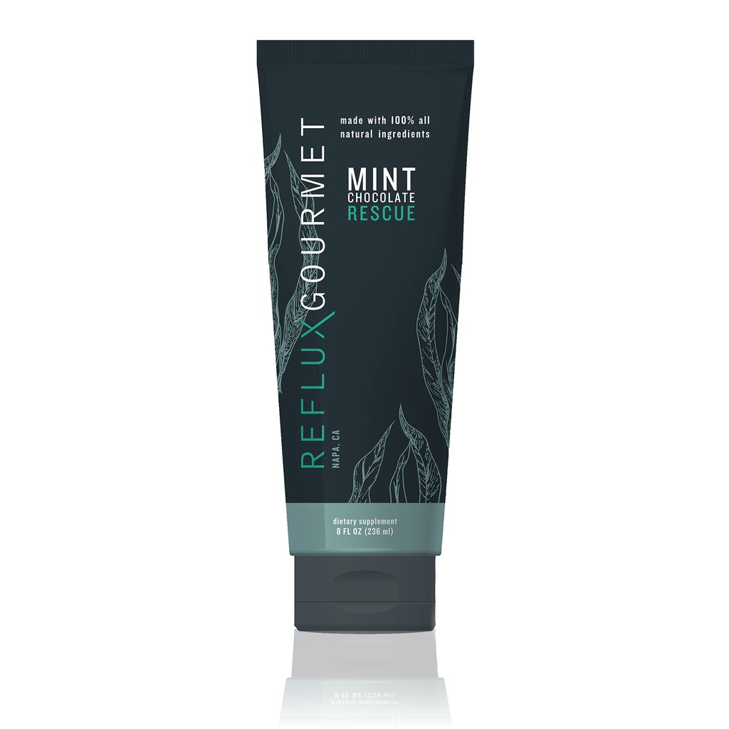 REFLUX GOURMET - Mint Chocolate Rescue All-Natural Alginate Therapy, Acid Reflux, GERD, LPR, Heartburn Relief, 어린이 및 임신 여성을위한 안전한 고려 모든 천연 성분에서 만든