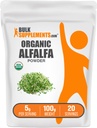 BulkSupplements.com 유기 Alfalfa 잔디 분말 - Alfalfa 보충, 녹색 슈퍼 푸드 분말 - Vegan & 글루텐 무료, 서빙 당 5g, 100g (3.5 oz) (팩 1)