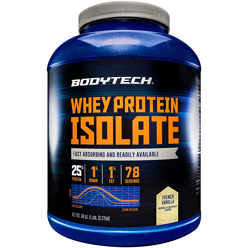 홍보센터 Whey Protein Isolate Powder - 서빙 당 단백질 25 그램과 함께 & BCAA의 - 포스트 운동 근육 건물 및 성장을위한 이상, 우유를 함유 & 콩 - 바닐라 (5 파운드)