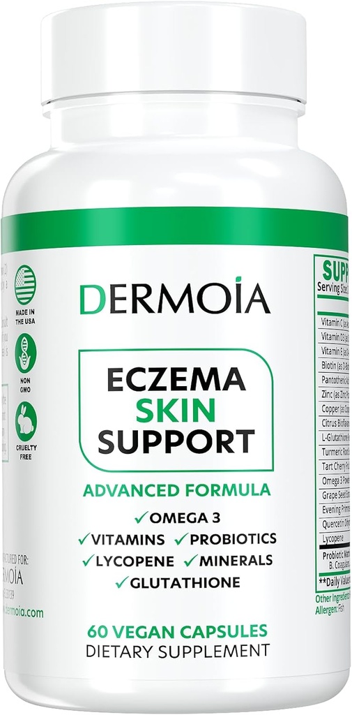 Eczema 보충교재 - 성인을 위한 공식화된 Dyshidrotic Eczema 알약 - Eczema, 과민한 건조한 피부의 개입을 표적으로 하고, Psoriasis 보충교재로 강화해