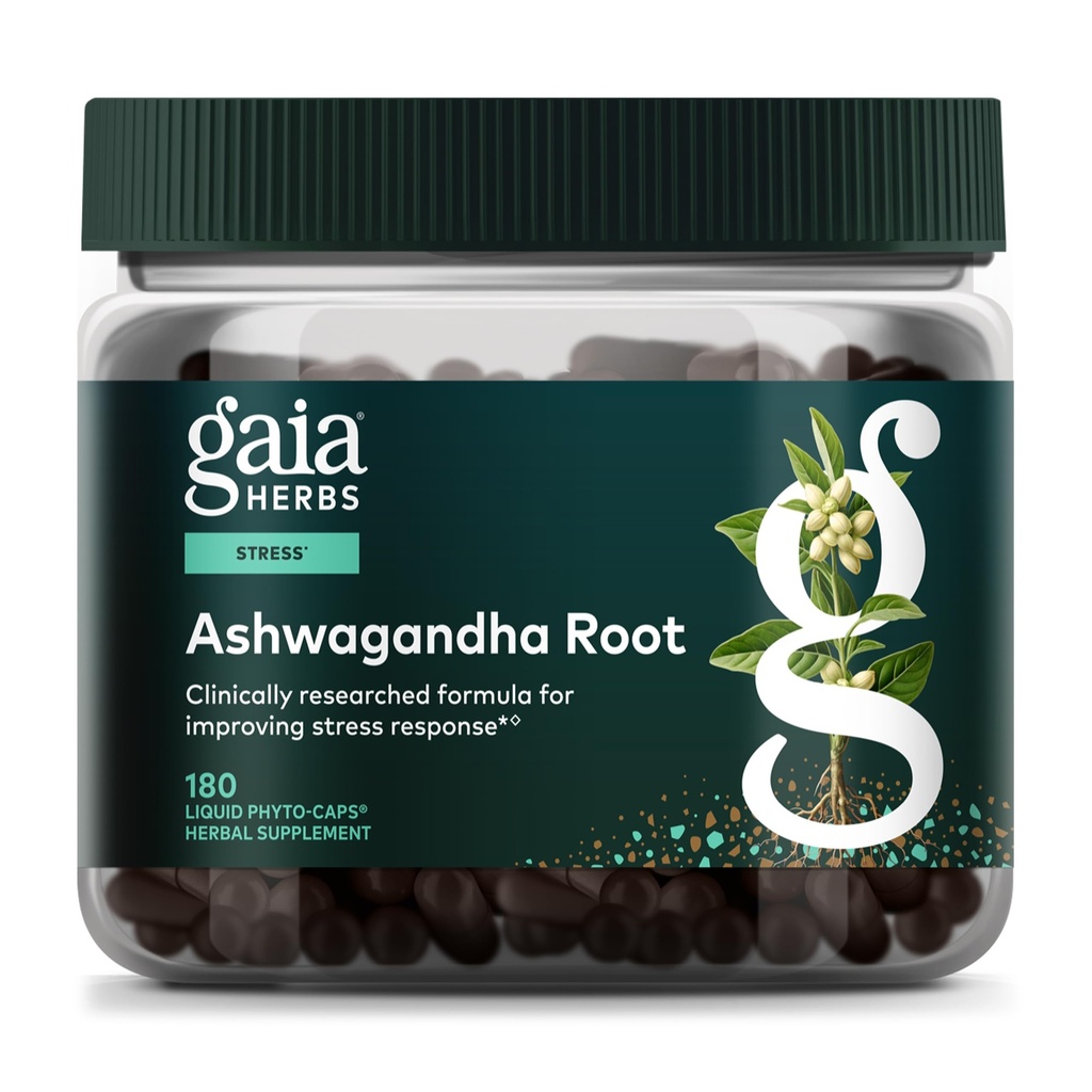 Gaia Herbs Ashwagandha Root - 스트레스 완화 및 수면 지원 보충 - 균형 에너지 레벨 및 긍정적인 전망 * - 180 Vegan 액체 Phyto 캡슐 (90 일 공급)