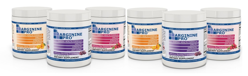 L-ARGININE PRO | 5,500mg L-Arginine Plus L-Citrulline 1,100mg 라즈베리, 오렌지 & 포도 분말 음료 믹스 보충물