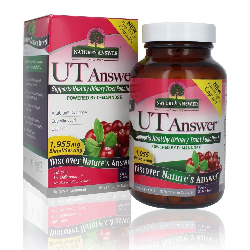 자연의 답변 UT 답변 D-Mannose 1955mg 90-Count | Urinary Tract & Bladder Support | Natural Detox | Gluten-Free, Vegan, Kosher | Single Count