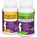 Feminine Wellness Bundle의 10 % 할인 - pH 밸런스 및 Intimate Care의 Boric Acid Suppositories 및 Vaginal Probiotics