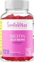Heartland Pharma Biotin 10,000 MGC 젤리 콩 | 헤어, 스킨 & 네일 지원 | Vegan, Gluten-Free, Non-GMO & Kosher Friendly | 딸기 맛 | 120 개
