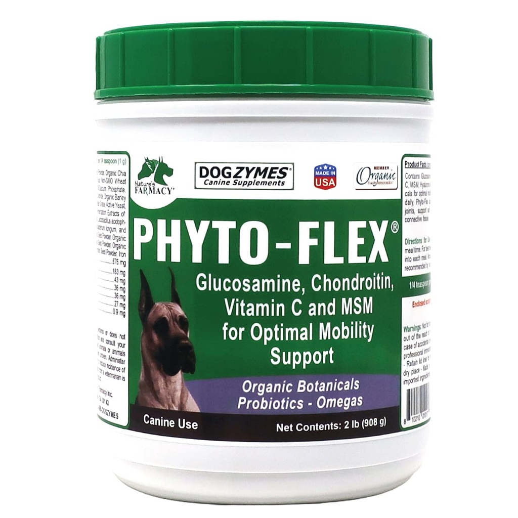 Dogzymes Phyto Flex - 글루코사민, Chondroitin, MSM 및 Hyaluronic 산 ... (2 파운드)