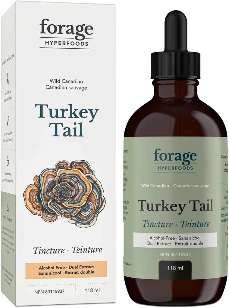 사용법 Hyperfoods- 알콜 자유로운 캐나다 야생 터키 꼬리 버섯 Superfood 액체 보충교재 추출물 Tincture, Vegan, 비 GMO, 면역 체계 및 Gut 건강 지원, 118ML