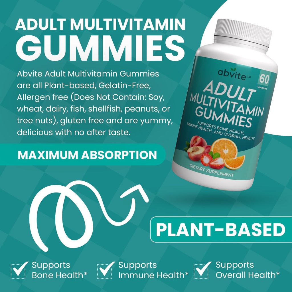 비타민 A, C, D, E, B-3, B-6, B-12, Biotin, inositol, Non-GMO, 글루텐, 60 카운트 (30 일 공급)를 가진 남자와 여자를 위한 식물 기초를 두는 Multivitamin Gummies, 매일 multivitamins