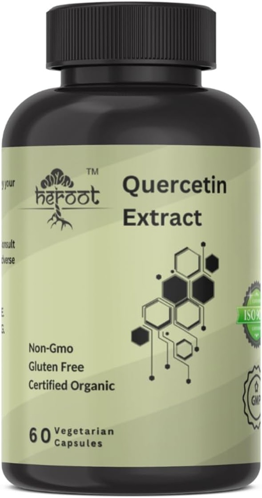 Quercetin 추출물 캡슐 비 GMO, 글루텐 자유로운, 채식주의자 지원 전반적인 건강 힘 에너지 (60의 캡슐)