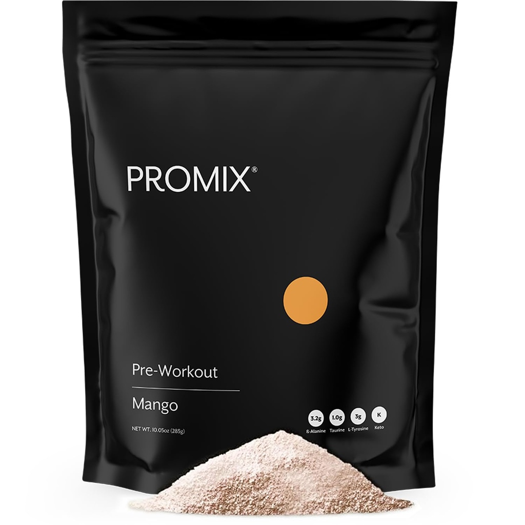 ProMix Nutrition Pre-Workout - 초점과 성능을 극대화 - Stevia, Xanthan Gum, Soy, 글루텐 및 GMOs의 무료 - 망고 - 30 서빙 (팩 1)