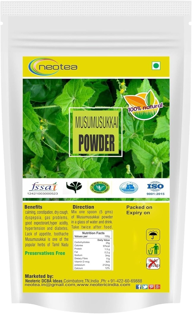 신차 플럭스 Musumusukkai 분말 | Mukai Maderaspatana Powder 300 Gm Pack 1 | 천연 초본 보충 | 유기농 및 비 GMO | Ayurvedic Wellness and Health Support
