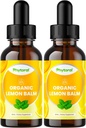 Immune 지원을위한 유기 레몬 balm 잎 액체 추출물 - Mood & Relaxation 지원을위한 레몬 Balm Tincture - 성인 및 어린이 다이어트 보충을위한 유기 Tincture 리프 드롭 - 2OZ - 2 팩