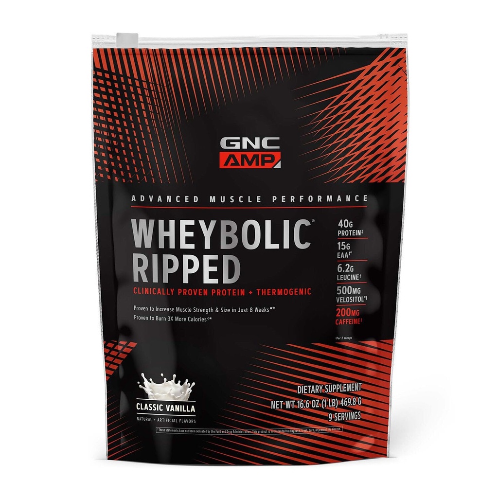 GNC AMP Wheybolic Ripped - 클래식 바닐라 (9 인분)