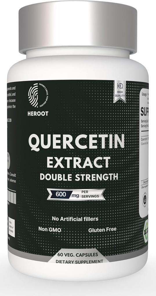 Quercetin 추출물 캡슐 비 GMO, 글루텐 자유로운, 채식주의자 지원 전반적인 건강 힘 에너지 (120의 캡슐)