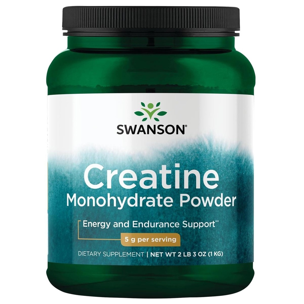 Swanson Creatine Monohydrate 분말, Micronized, 서빙 당 5g, 200 서빙 (1kg)