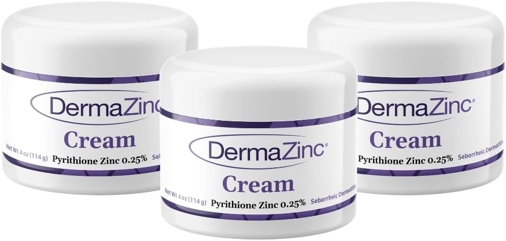 DermaZinc 치료 크림, 피부를 위한 아연 크림, Psoriasis, Dermatitis, Eczema 및 다른 피부 상태 (3 팩)를 위한 SkinDisorder ReliefCream