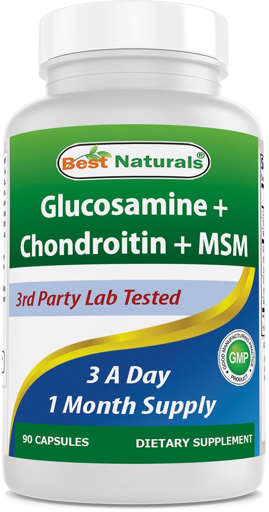 제일 자연적인, 글루코사민 Chondroitin MSM 보충교재, 서빙 당 2600 mg, 90의 캡슐 (90의 조사)